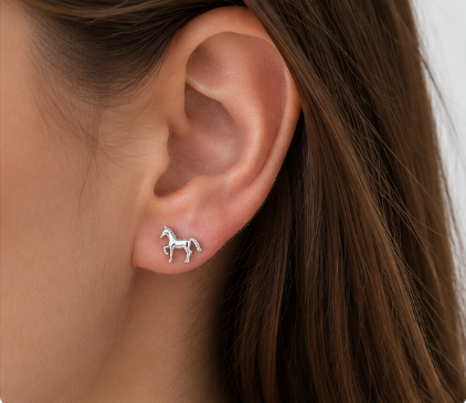 Horse earrings - 925 Sterling Silver