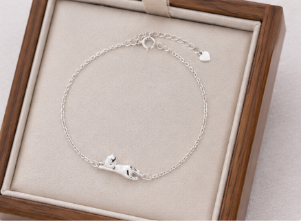 Running Cat Bracelet - 925 Sterling Silver