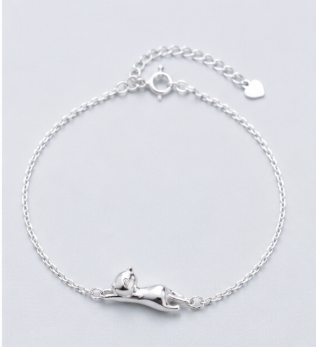 Running Cat Bracelet - 925 Sterling Silver
