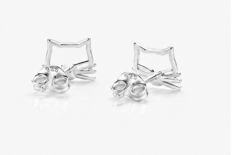 Kitty Earring - 925 Sterling Silver