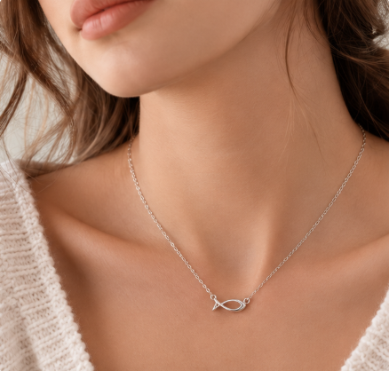 Fish Necklace - Jewelry 925 Sterling Silver