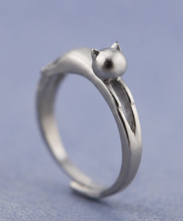 Jumping Cat Ring - 925 Sterling Silver