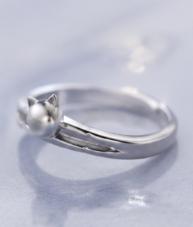 Jumping Cat Ring - 925 Sterling Silver