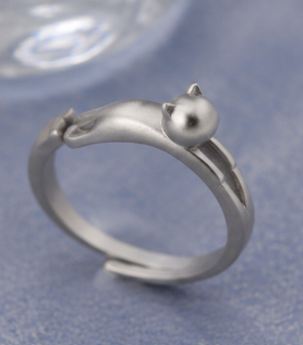 Jumping Cat Ring - 925 Sterling Silver