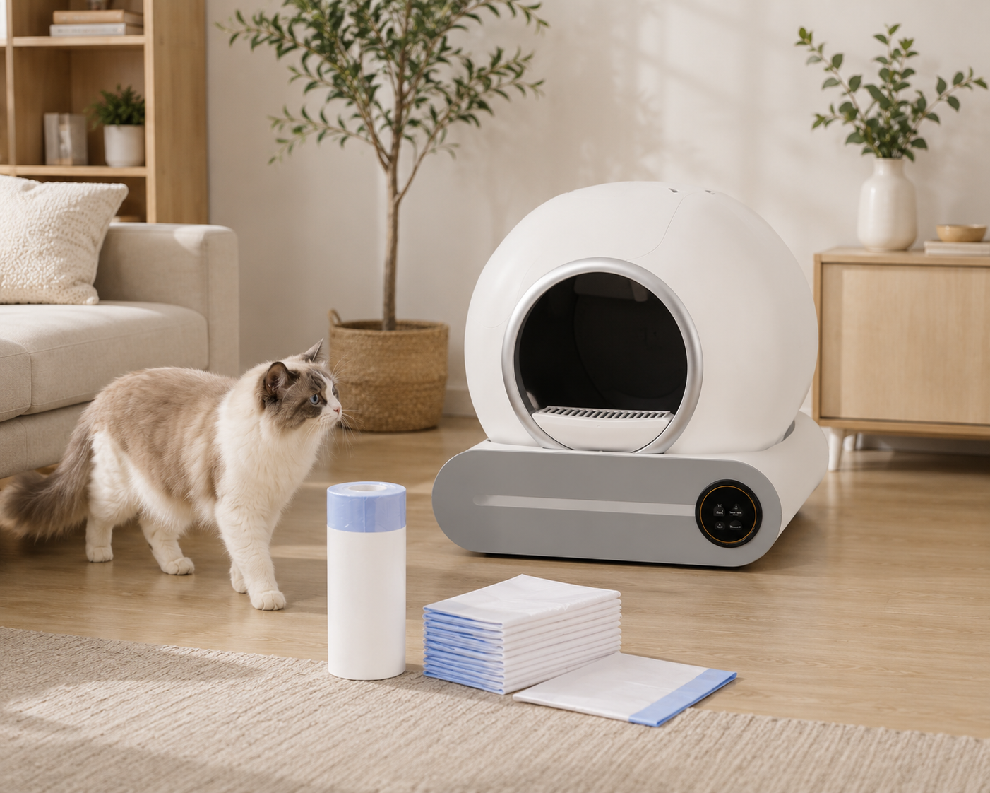 PurrClean™ Automatic Litter Box + 60 Waste Bags