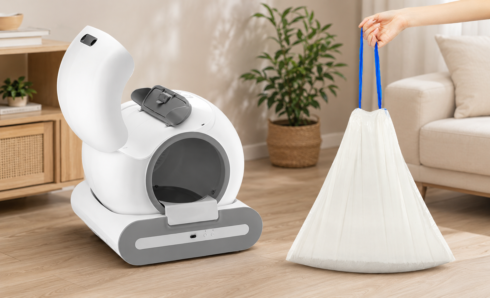 PurrClean™ Automatic Litter Box + 60 Waste Bags