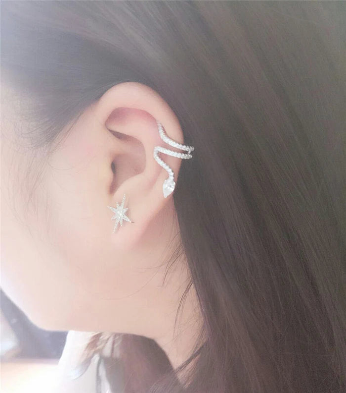 Snake Pendent Earrings - 925 Sterling Silver