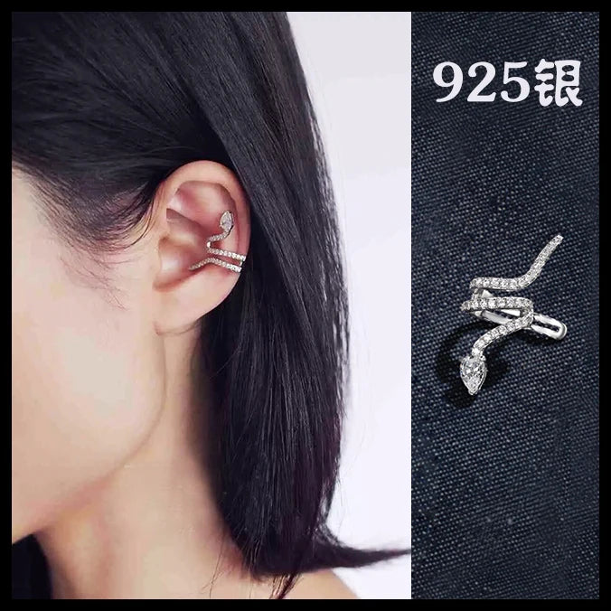 Snake Pendent Earrings - 925 Sterling Silver