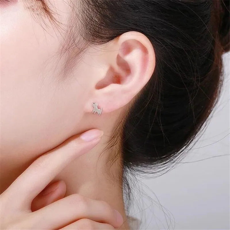 Little Dog Earrings - 925 Sterling Silver