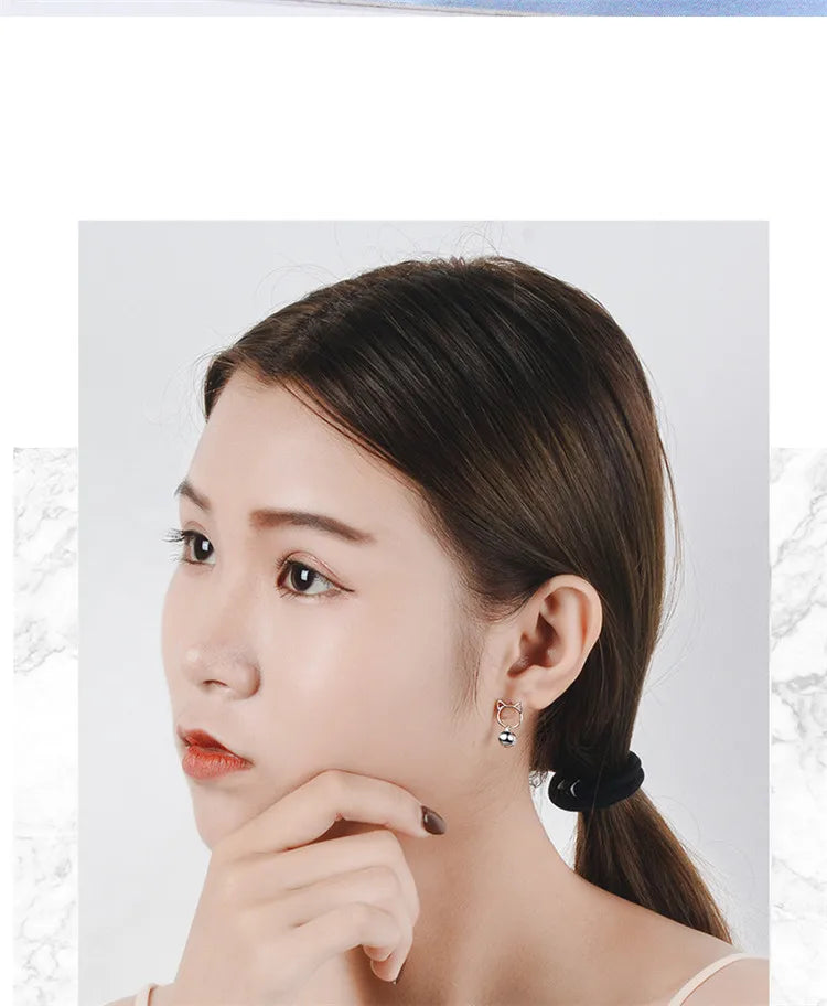 Cute Cat earring - 925 Sterling Silver