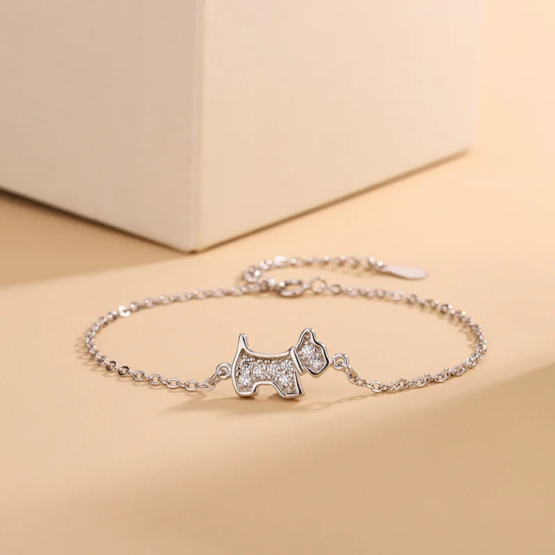 Cute Dog Bracelet - 925 Sterling Silver