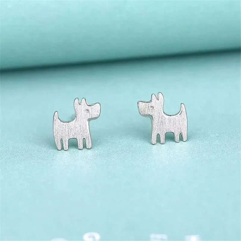 Little Dog Earrings - 925 Sterling Silver