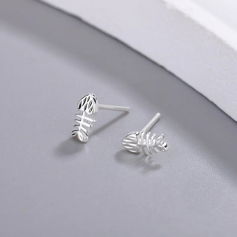 Fishbone earring - 925 Sterling Silver