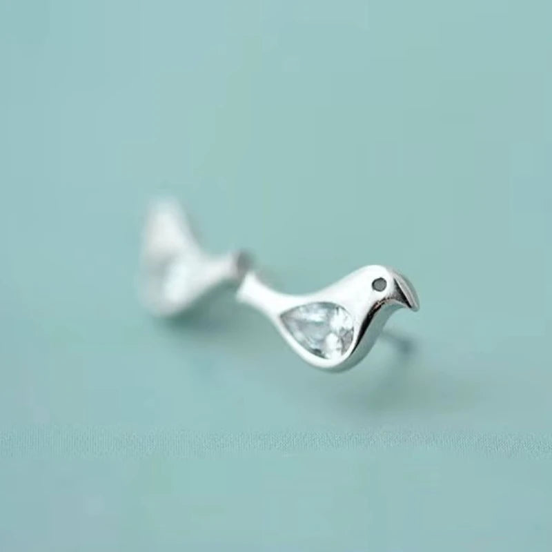 Bird Stud Earrings - 925 sterling silver
