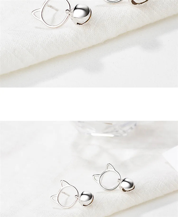 Cute Cat earring - 925 Sterling Silver