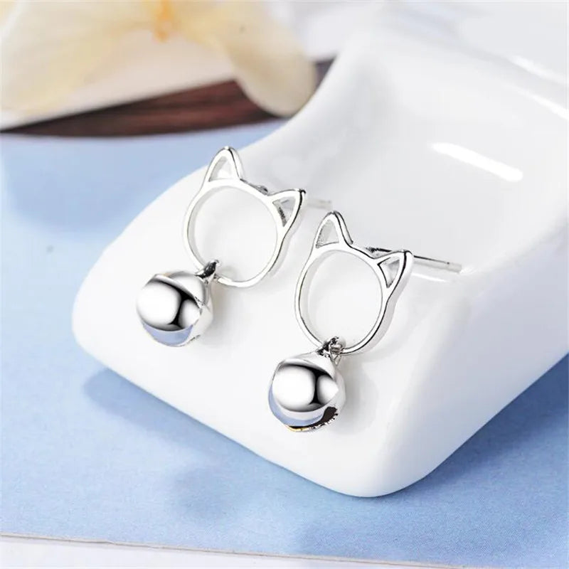 Cute Cat earring - 925 Sterling Silver