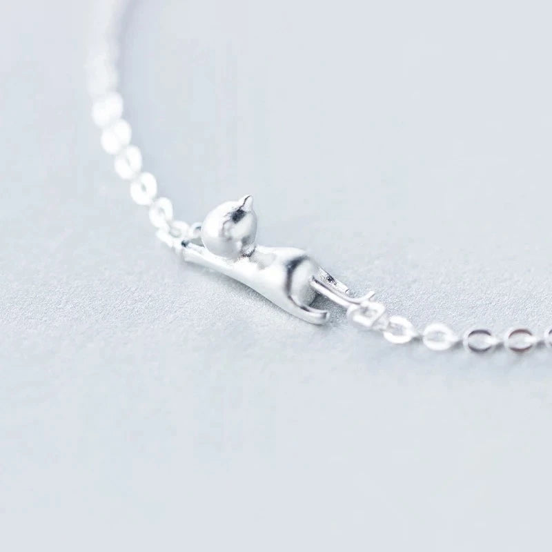 Running Cat Bracelet - 925 Sterling Silver