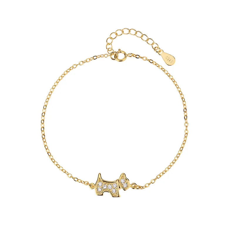 Cute Dog Bracelet - 925 Sterling Silver