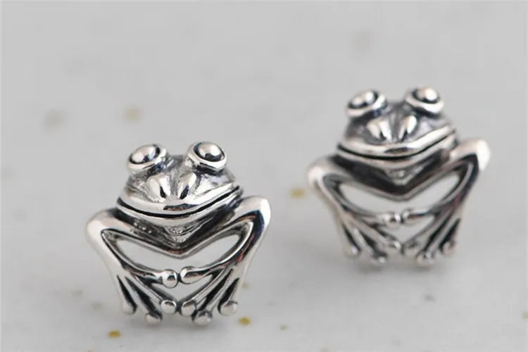 Frog Earrings - 925 Sterling Silver