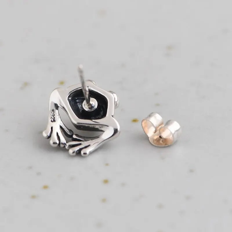 Frog Earrings - 925 Sterling Silver