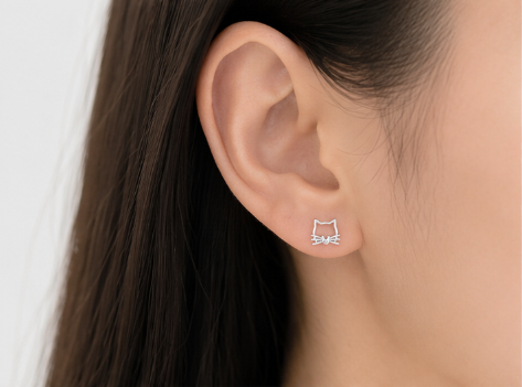 Kitty Earring - 925 Sterling Silver