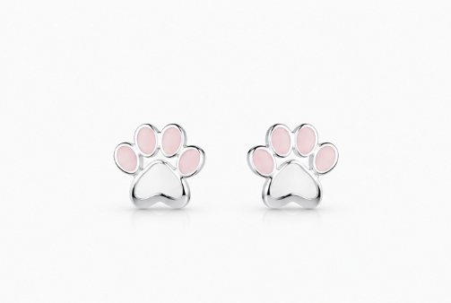 Pink Paw Earring - 925 Sterling Silver