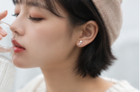 Dog & Bone Earring  - 925 Sterling Silver
