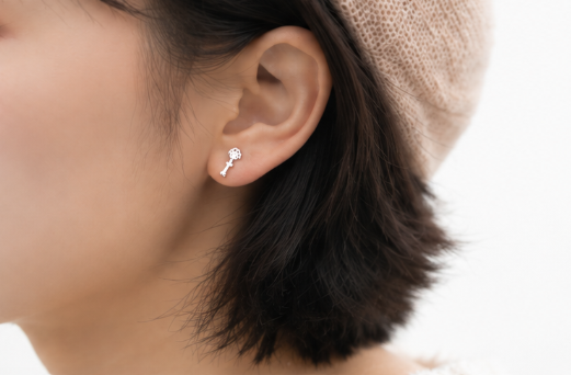 Dog & Bone Earring  - 925 Sterling Silver