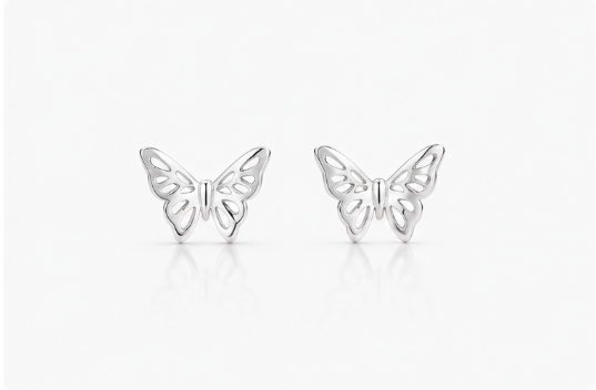 Butterfly  Earrings - 925 Sterling Silver