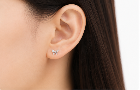 Butterfly  Earrings - 925 Sterling Silver