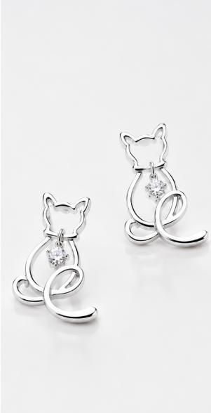 The Kitty Earring -  925 Sterling Silver