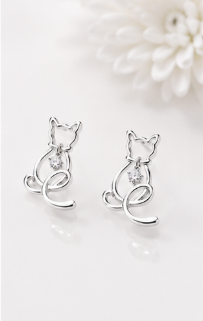 The Kitty Earring -  925 Sterling Silver