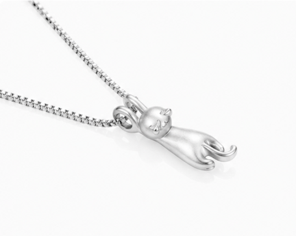 The Holding Cat Necklace -  925 Sterling Silver