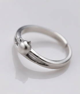 Jumping Cat Ring - 925 Sterling Silver