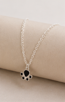 Black Paw Necklace - 925 Sterling Silver