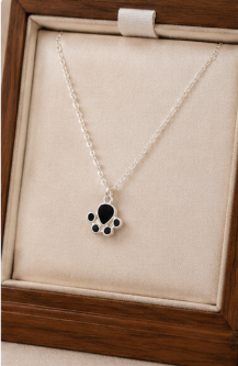 Black Paw Necklace - 925 Sterling Silver