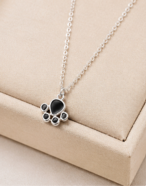 Black Paw Necklace - 925 Sterling Silver