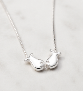 Double Fish Necklace - 925 Sterling Silver