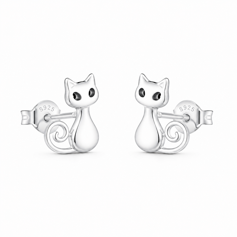Cat Loop earring - 925 Sterling Silver