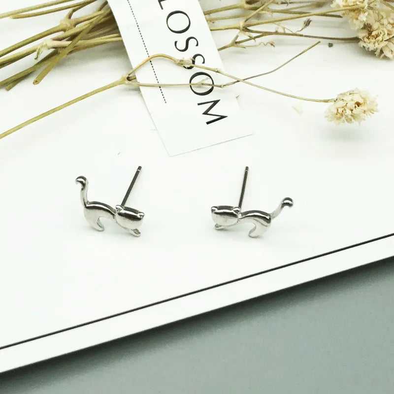 Little Kitty Earrings - 925 Sterling Silver