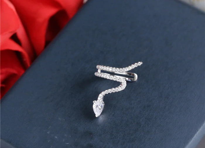Snake Pendent Earrings - 925 Sterling Silver