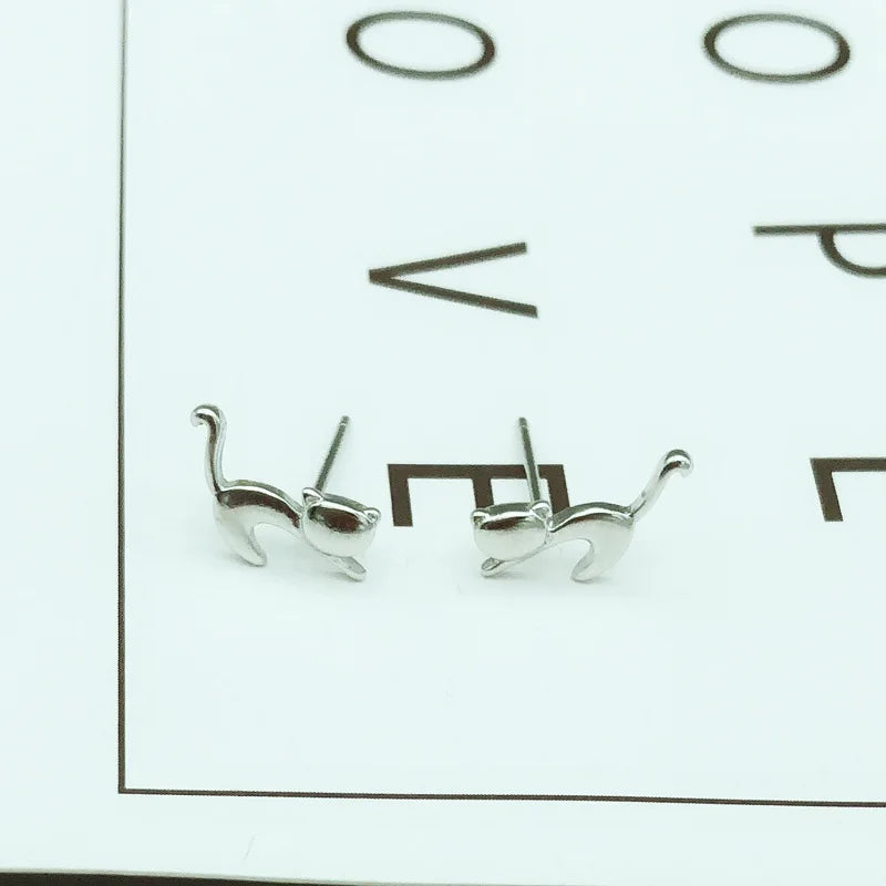 Little Kitty Earrings - 925 Sterling Silver