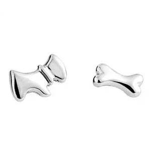 Dog & bone Earrings - 925 sterling silver