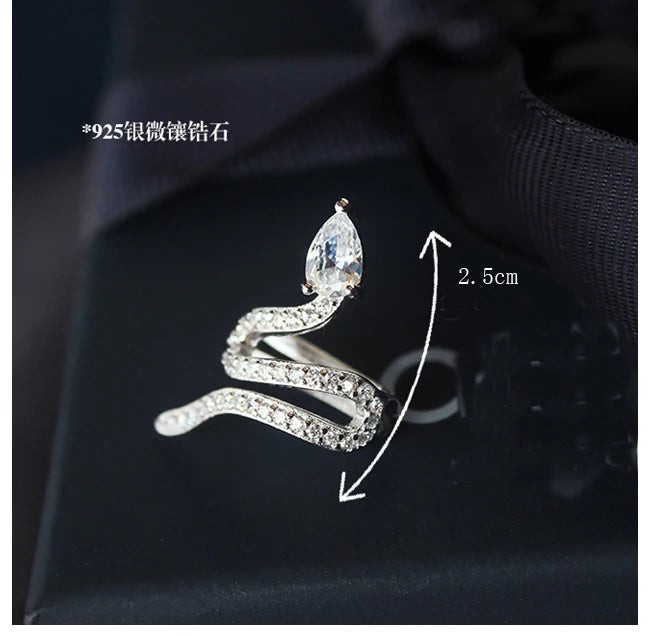 Snake Pendent Earrings - 925 Sterling Silver
