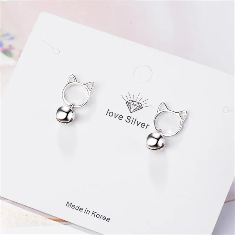 Cute Cat earring - 925 Sterling Silver