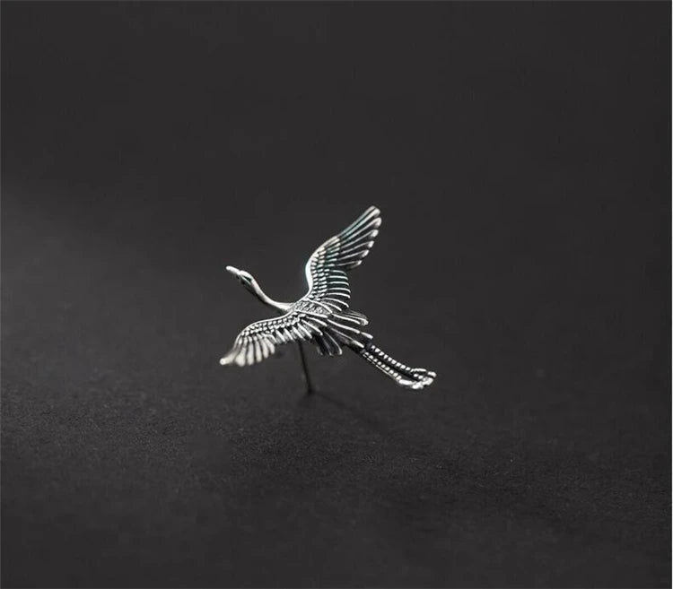 Flying Crane Earrings - 925 Sterling Silver