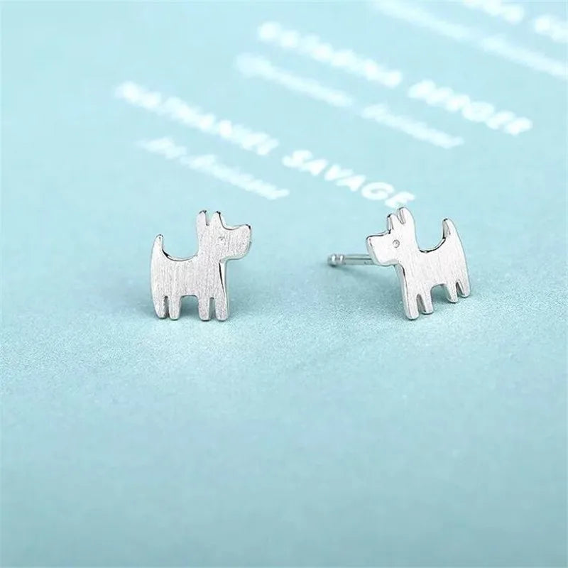 Little Dog Earrings - 925 Sterling Silver