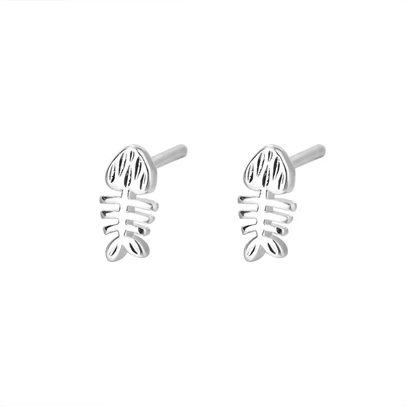 Fishbone earring - 925 Sterling Silver