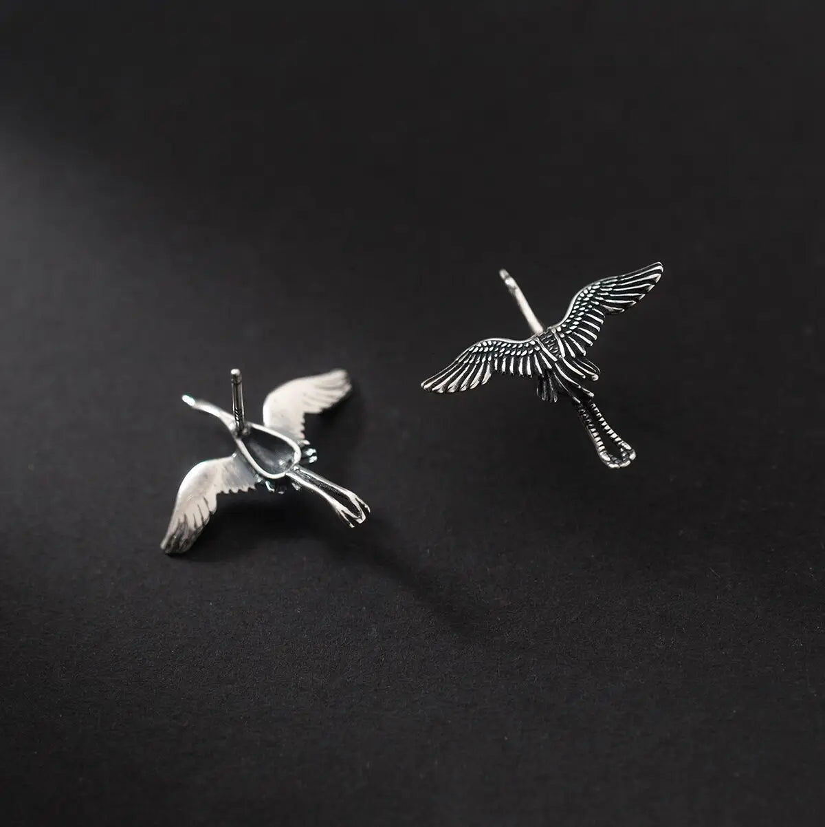 Flying Crane Earrings - 925 Sterling Silver