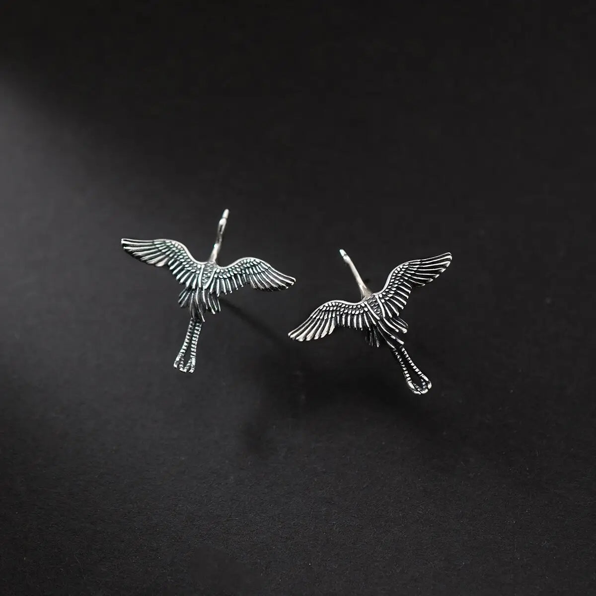Flying Crane Earrings - 925 Sterling Silver